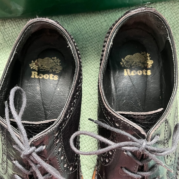 Roots Ladies Leather Brogues Size EU 39/US 8 Black, Made in Italy - Picture 10 of 12